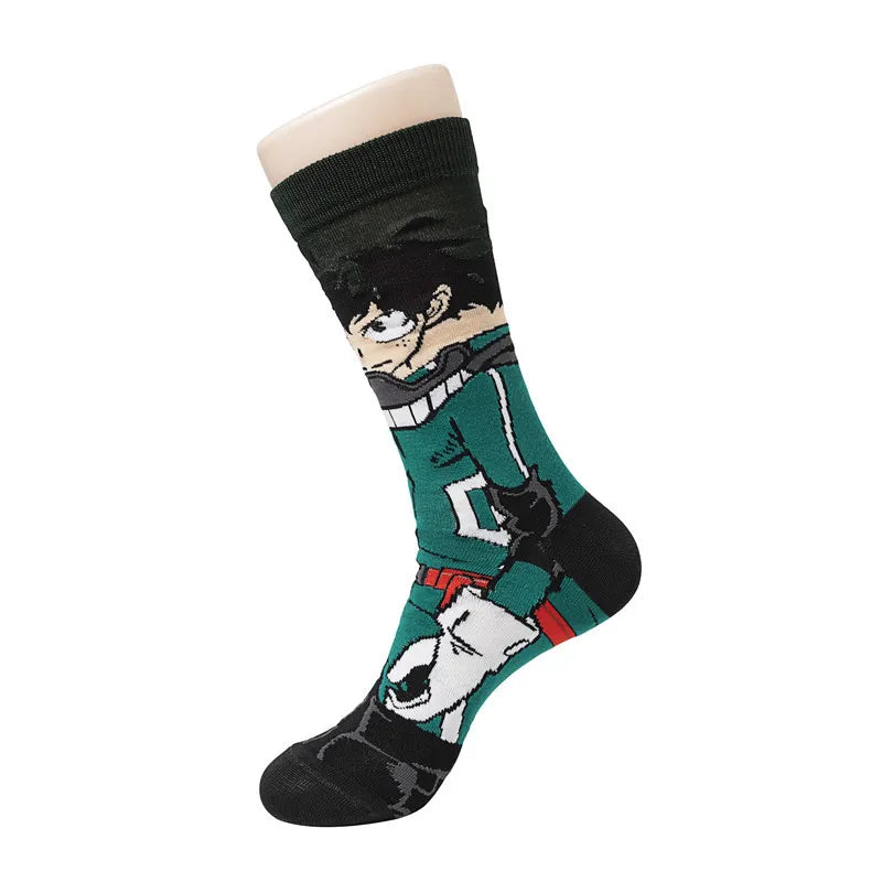 Anime My Hero Academia Crew Socks - Cosplay Character Cotton Blend, Multiple Colors