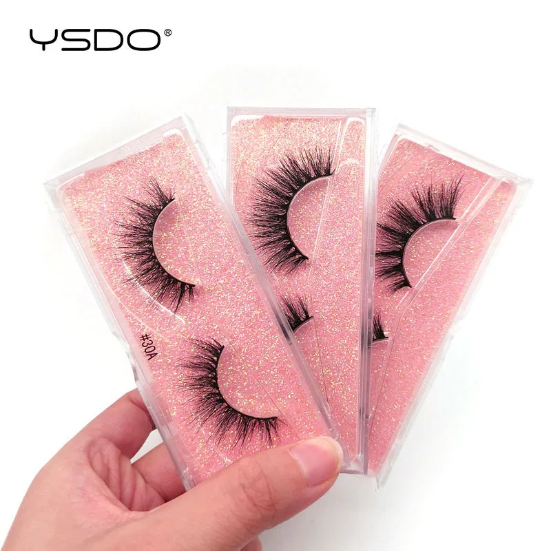 3D Mink False Eyelashes - Fluffy Thick Dramatic Fake Lashes for Makeup, Reusable