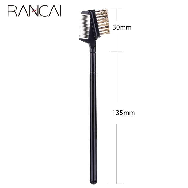 Double Headed Eyelash & Eyebrow Comb Makeup Brush - Wooden Handle