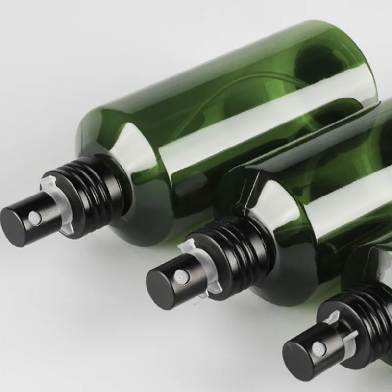 Portable Refillable Spray Bottle 50ML 100ML 150ML 200ML Green Plastic Cosmetic Container