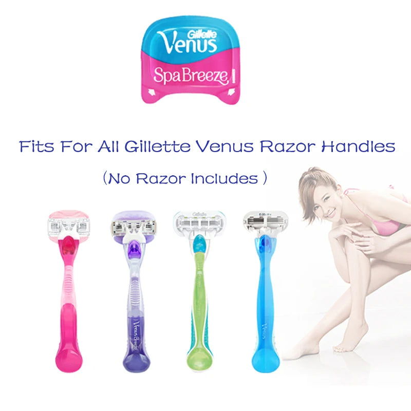 Gillette Venus Spa Breeze Safety Razor Blades Refills for Women Hair Removal