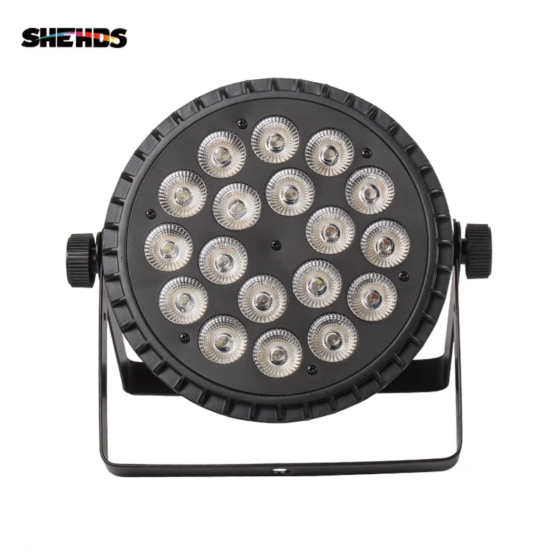 LED Flat Par Stage Lighting 18x18W RGBWA+UV DMX512 DJ Disco Party Light