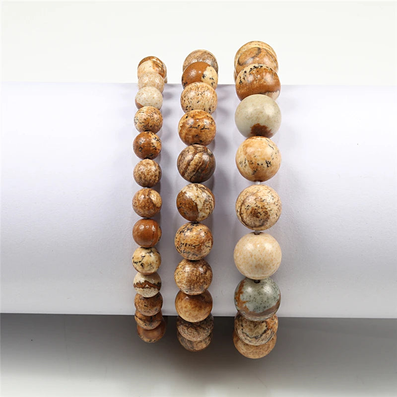 Charm Bracelet Natural Stone Beads Elastic Jewelry for Men Women 6/8/10mm
