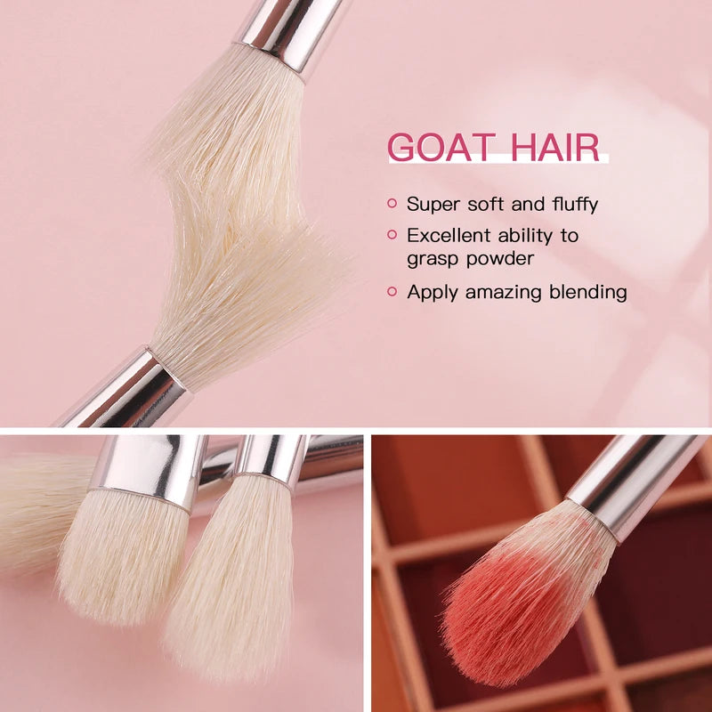 Professional Makeup Brush Set with Natural Goat & Synthetic Hair - 30 Pieces