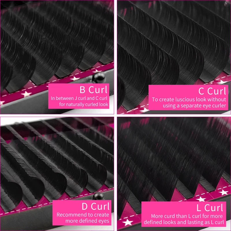 False Eyelash Extension Kit with Mink Fluffy Silk Lashes - Multiple Variants