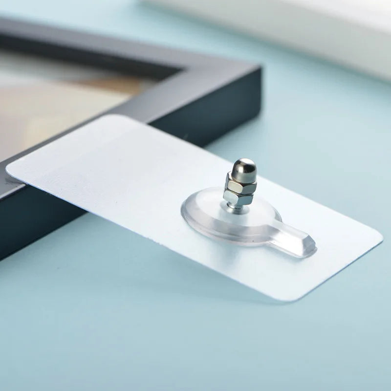 Self-Adhesive Wall Hook Set for Pictures Keys and More - Clear & Durable