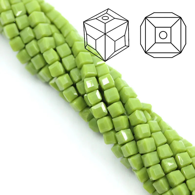 Glass Square Beads for Jewelry Making Loose Spacer Crystals 2mm-8mm | DIY Craft Supplies