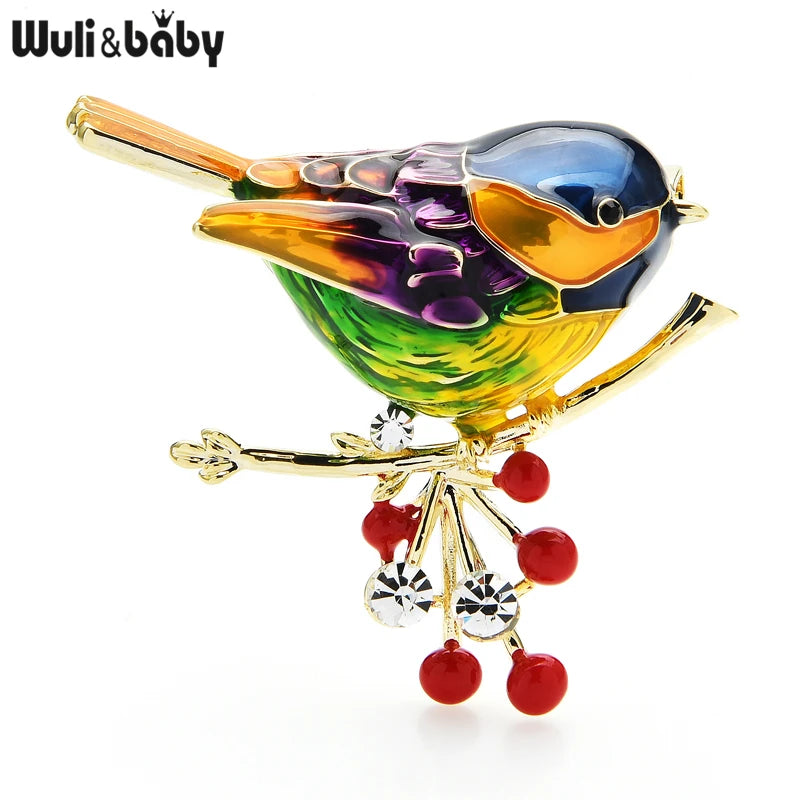 Multicolor Bird Brooch Pins - Enamel Animal Jewelry Gift, Multiple Metal Colors