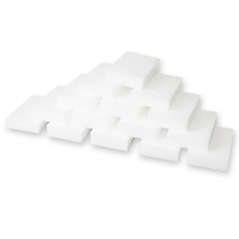 100pcs White Melamine Sponge Erasers for Kitchen & Bathroom Cleaning
