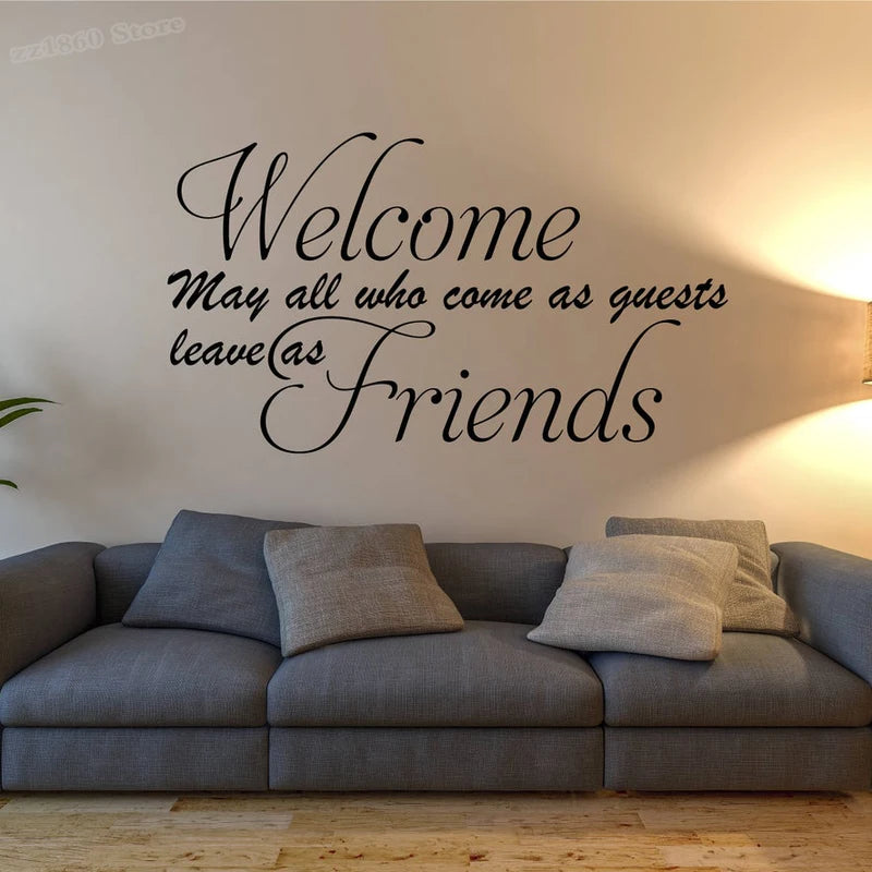 Home Welcome Wall Decals - Quotes Vinyl Sticker for Living Room Decor