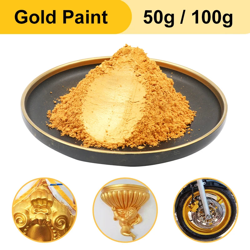 Gold Pearl Pigment Mica Powder for Art Crafts Paint Epoxy Coating 10/50/100g