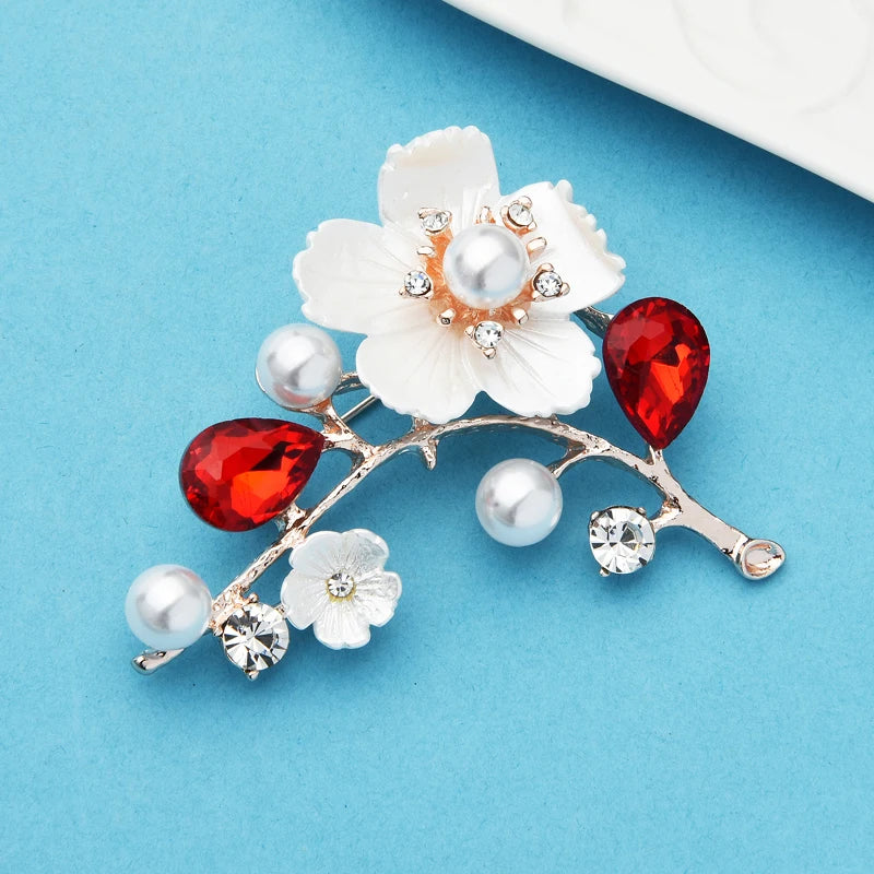 Elegant Floral Brooch Pin for Women Wedding Office Jewelry Gift