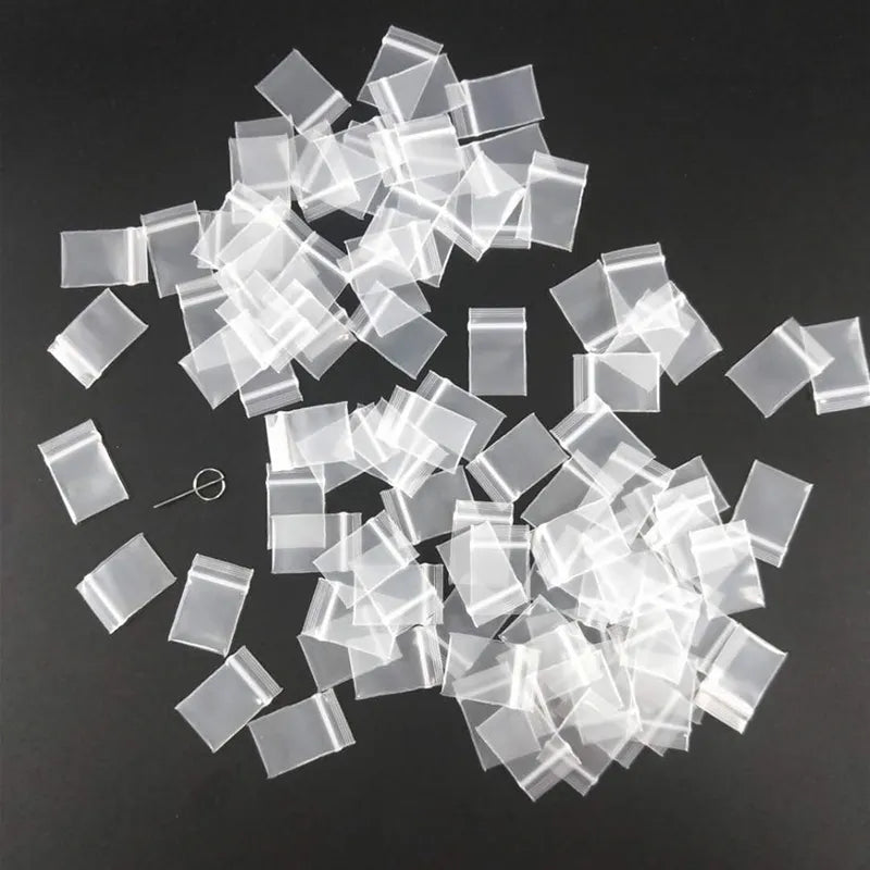 Mini Clear Ziplock Plastic Bags - Reclosable Jewelry & Accessory Storage Set