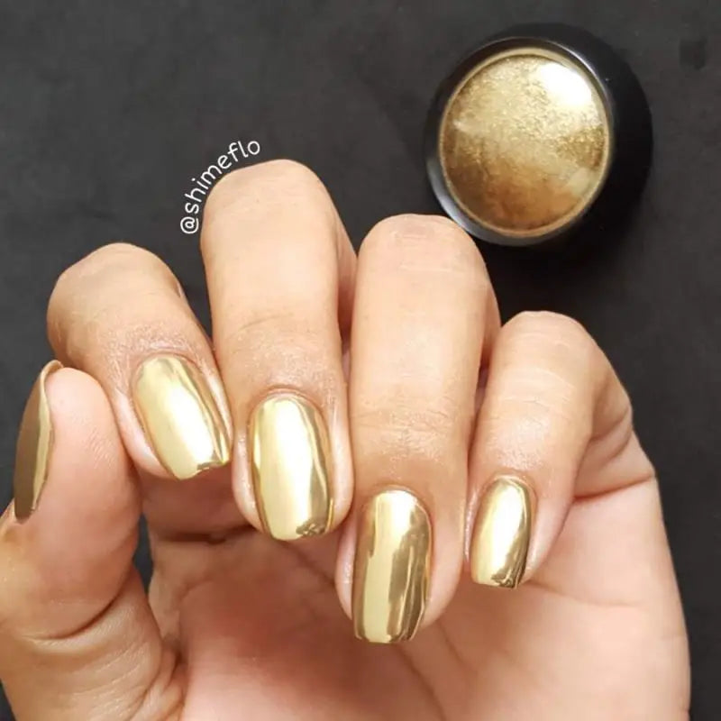 Nail Art Glitter Powder Set - Metallic Rose Gold Silver UV Gel Decoration Dust