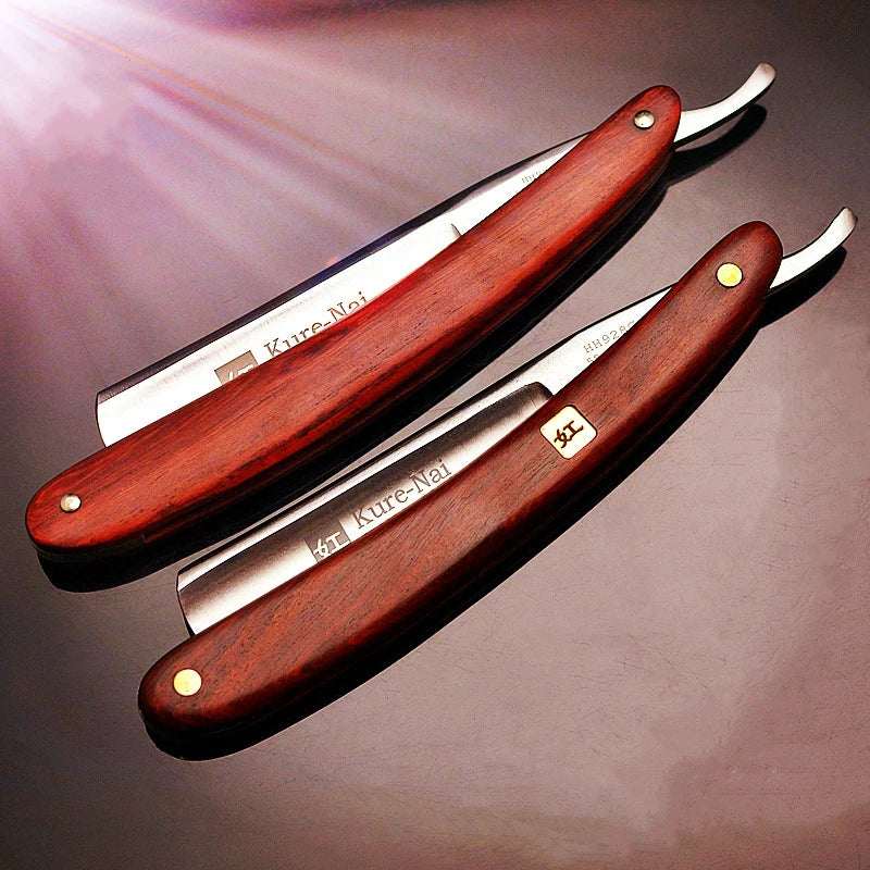 4pcs Straight Razor Set with Rosewood Handle Carbon Steel Sharp Shaver Man's Shaving Tool