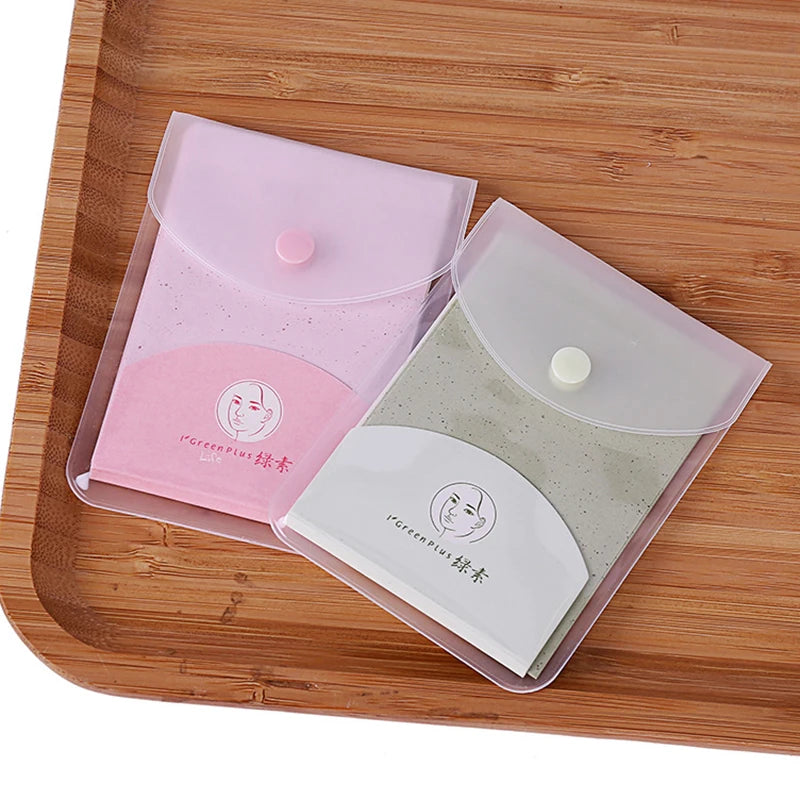 Oil Absorbing Facial Blotting Papers with Green Tea - Portable 160pcs for Oily Skin Control