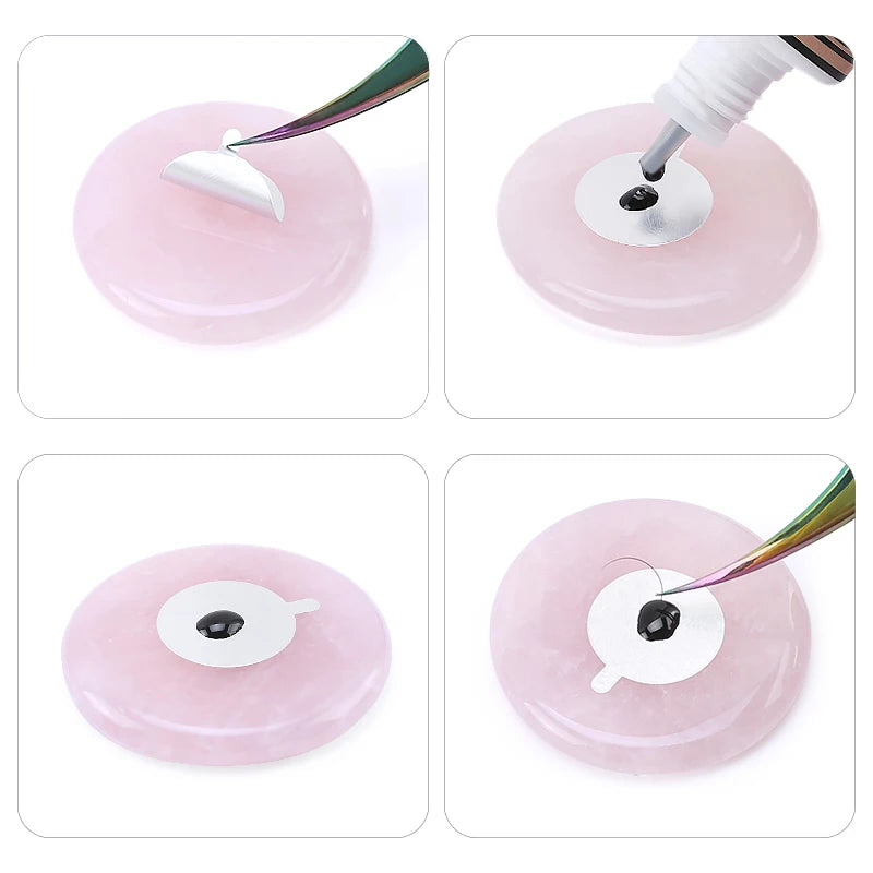 Reusable Jade Stone Eyelash Extension Glue Pad Holder Makeup Tool with Color Variants