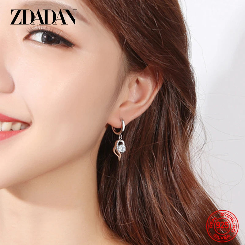 Sterling Silver Crystal Zircon Earring for Women - Fashion Jewelry