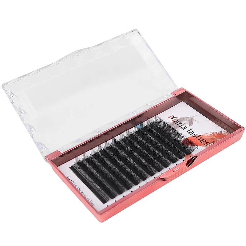 False Eyelashes YY Shape Mink Volume Fans - Natural Soft Mix, 8-10mm, Multiple Curl & Length Options