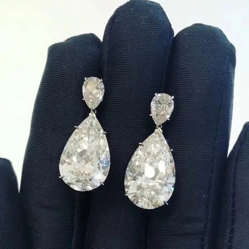 Elegant Crystal Teardrop Dangle Earrings for Women Wedding Jewelry