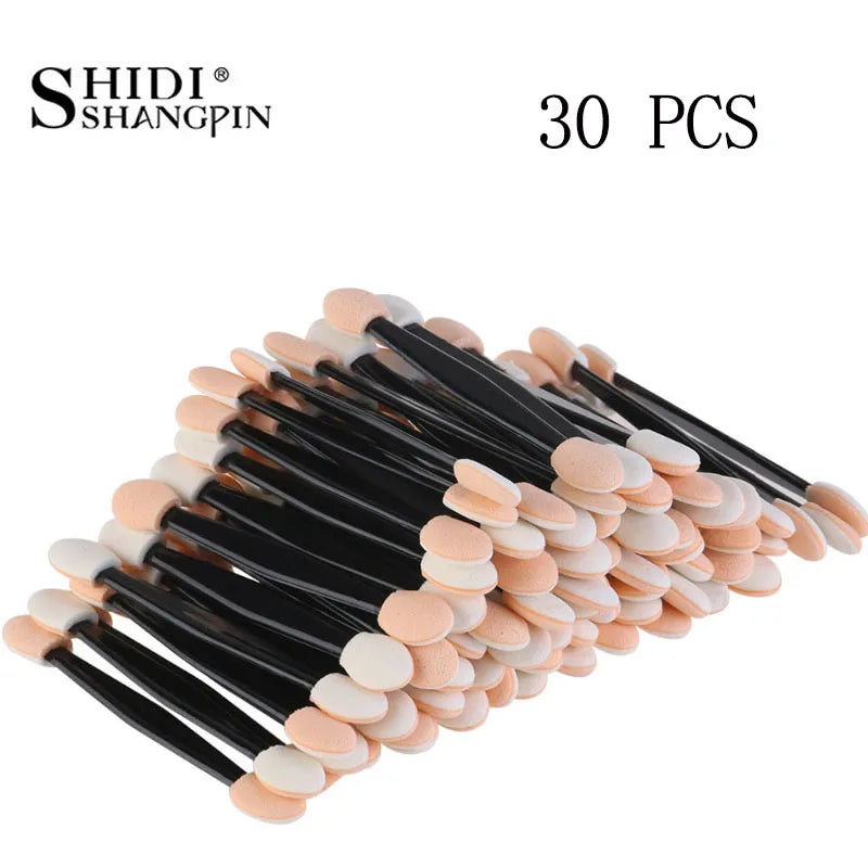 Makeup Eye Shadow Brush Set 30/50/100 Pcs Dual Sided Sponge & Nylon