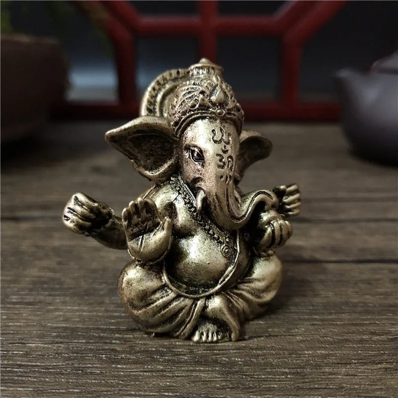 Hindu Lord Ganesha Buddha Statue Elephant Figurine Home Office Decor Resin