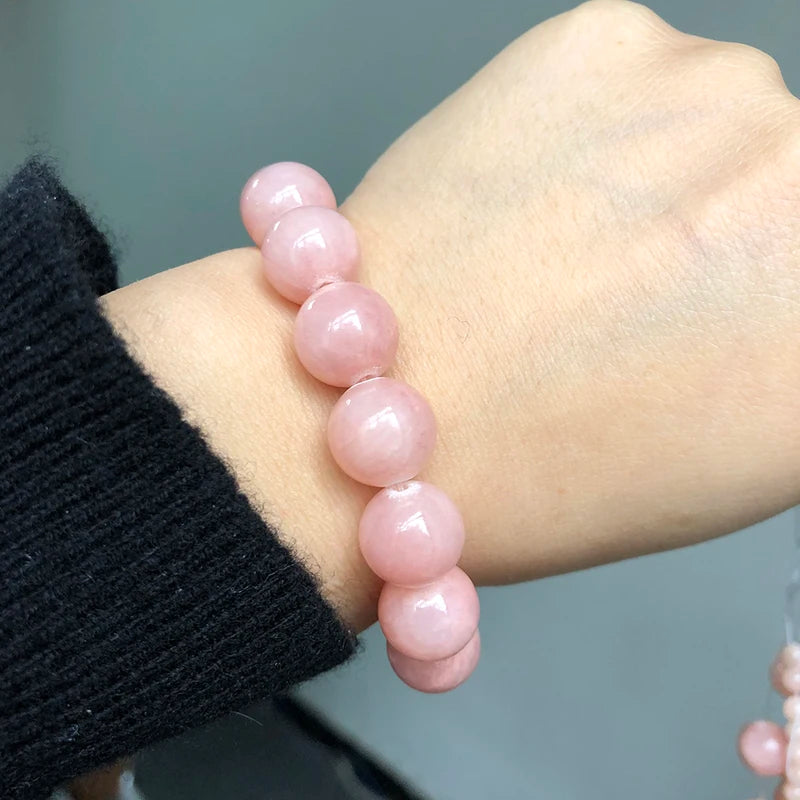 Natural Light Pink Jade Beads - Round Loose Spacer Beads for Jewelry Making 4-12mm, 15 Inch Strand