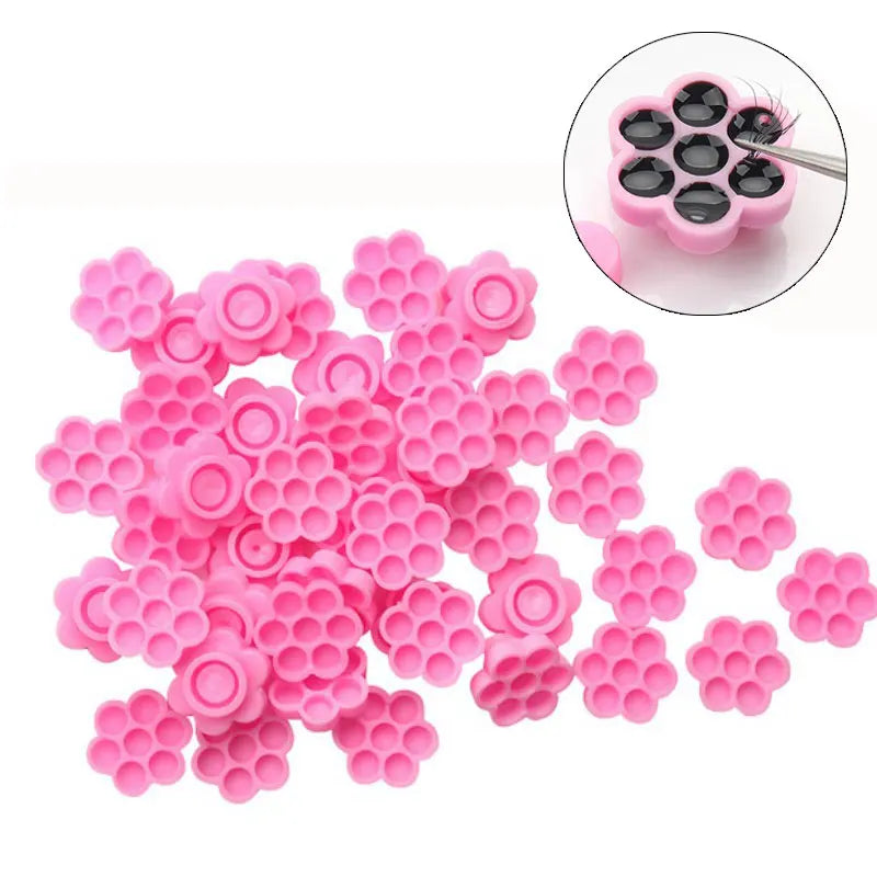 100pcs Eyelash Extension Glue Holder Cups Fan Lash Makeup Tool