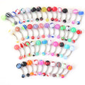10 Pcs Belly Button Rings Surgical Steel Navel Jewelry Rhinestone Set