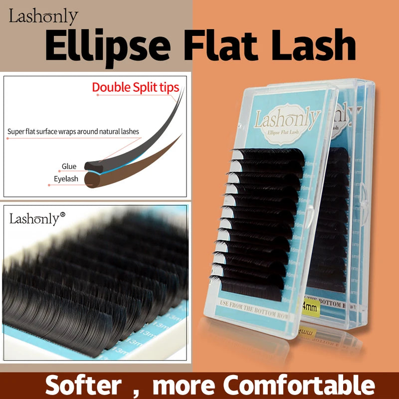 False Eyelash Extensions Flat Mink Lashes Split Tips Makeup Tools Wholesale