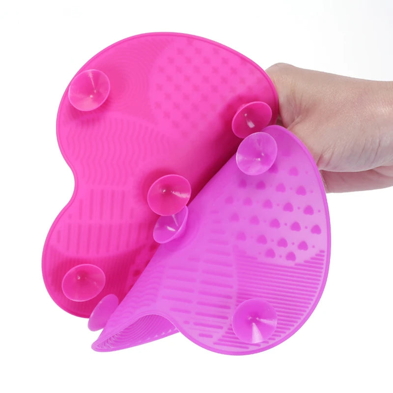 Silicone Makeup Brush Cleaning Pad Mat - Gentle Brush Washer & Scrubber for Cosmetics