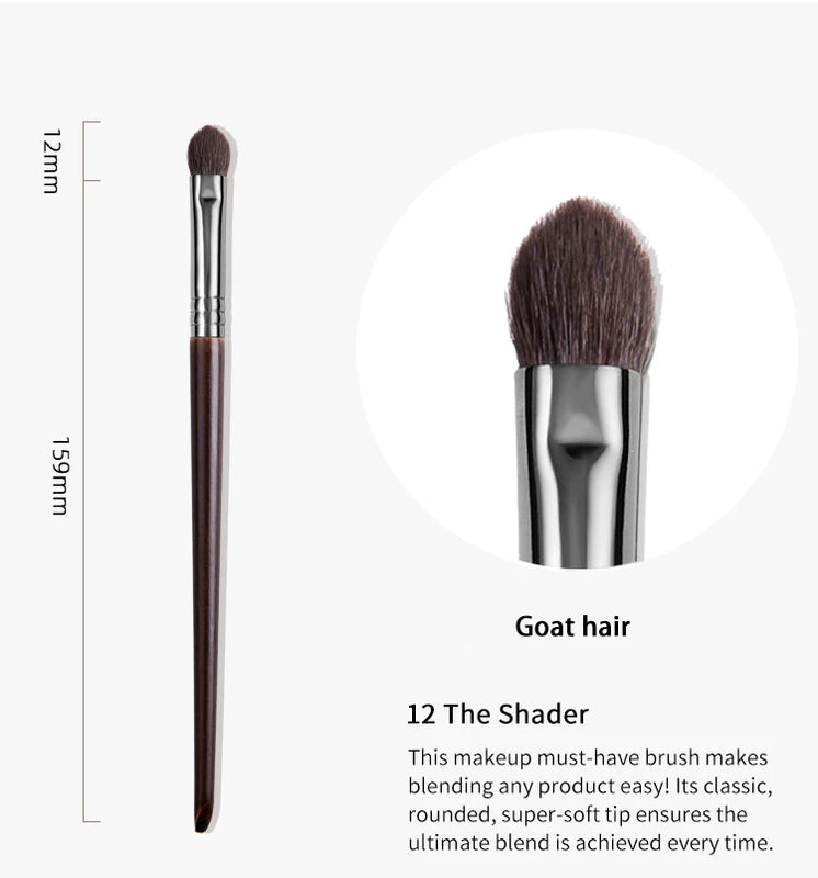 Eye Makeup Brush Set - Natural Hair Eyeshadow, Blending & Precise Application