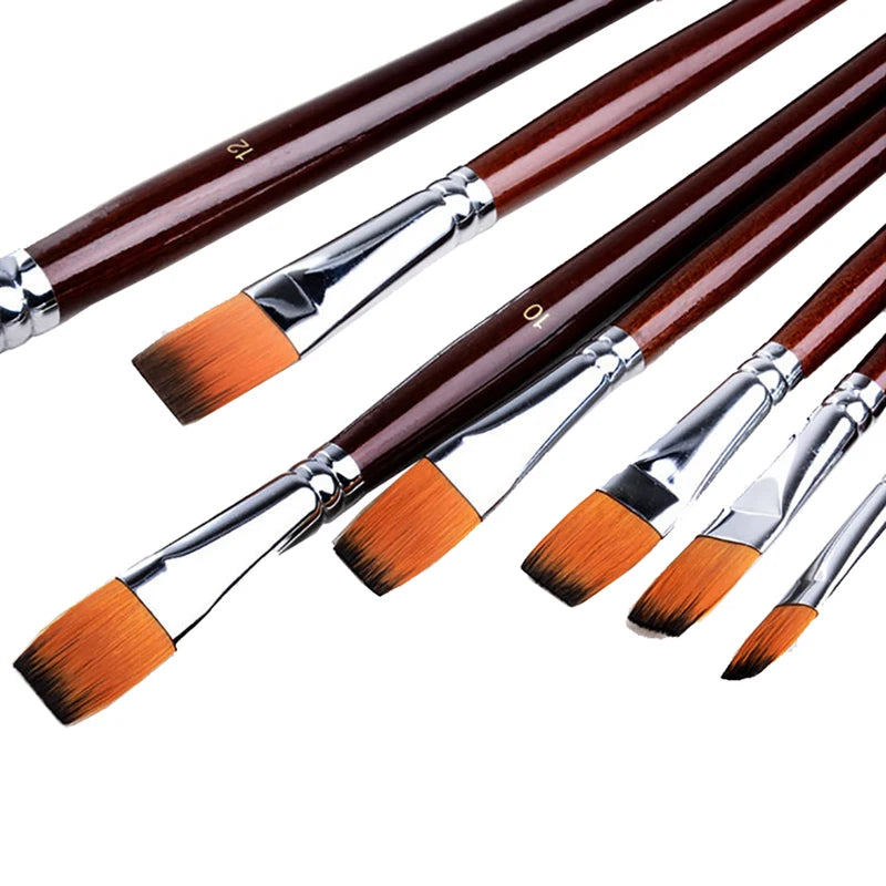 12-Piece Nylon Hair Art Paint Brushes Set for Watercolor, Oil & Acrylic Painting