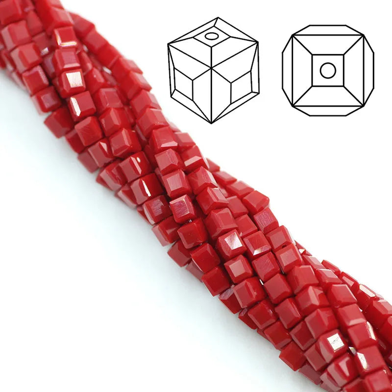 Glass Square Beads for Jewelry Making Loose Spacer Crystals 2mm-8mm | DIY Craft Supplies