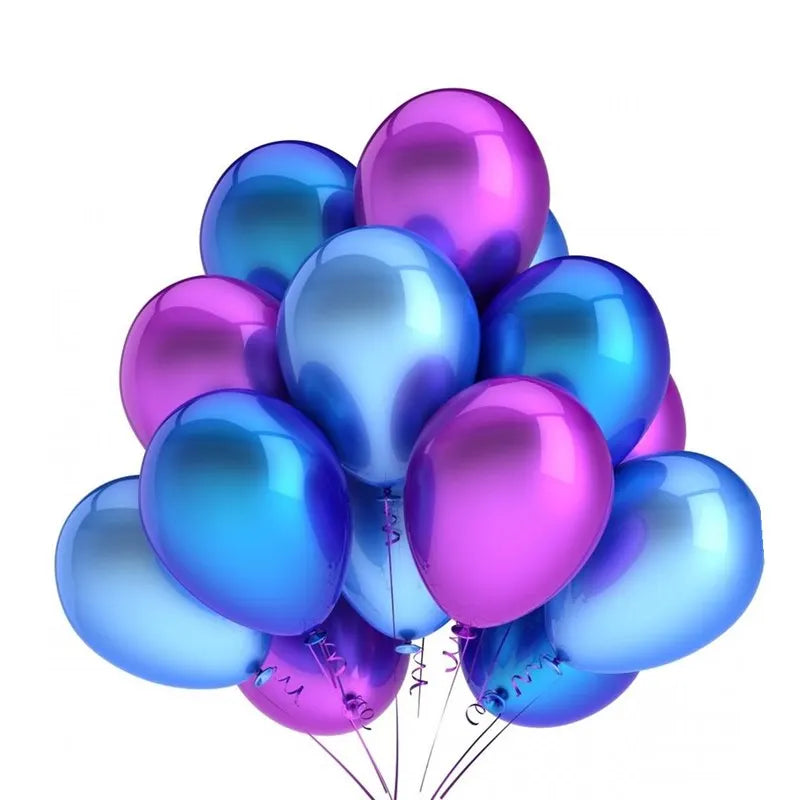 Colorful Latex Balloons Set for Weddings & Parties - Glossy 10/12/20 pcs
