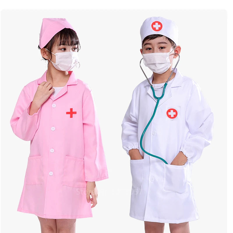 Children's Doctor Nurse Role Play Costume Set - Kids Cosplay Halloween Toy