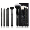 10pcs Makeup Brush Set with Natural and Synthetic Hair for Face & Eyes
