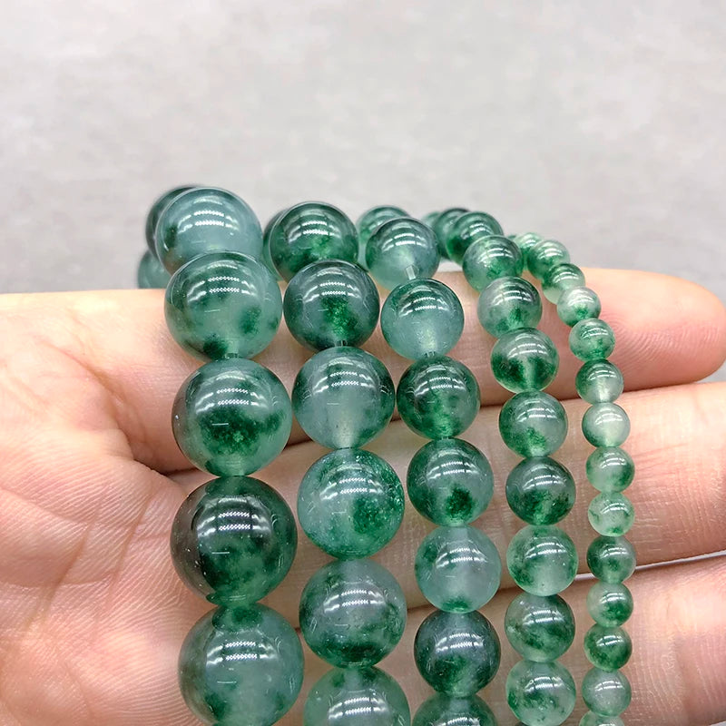 Natural Green Chalcedony Beads for Jewelry Making - Strand 15 Inches, 2-12mm