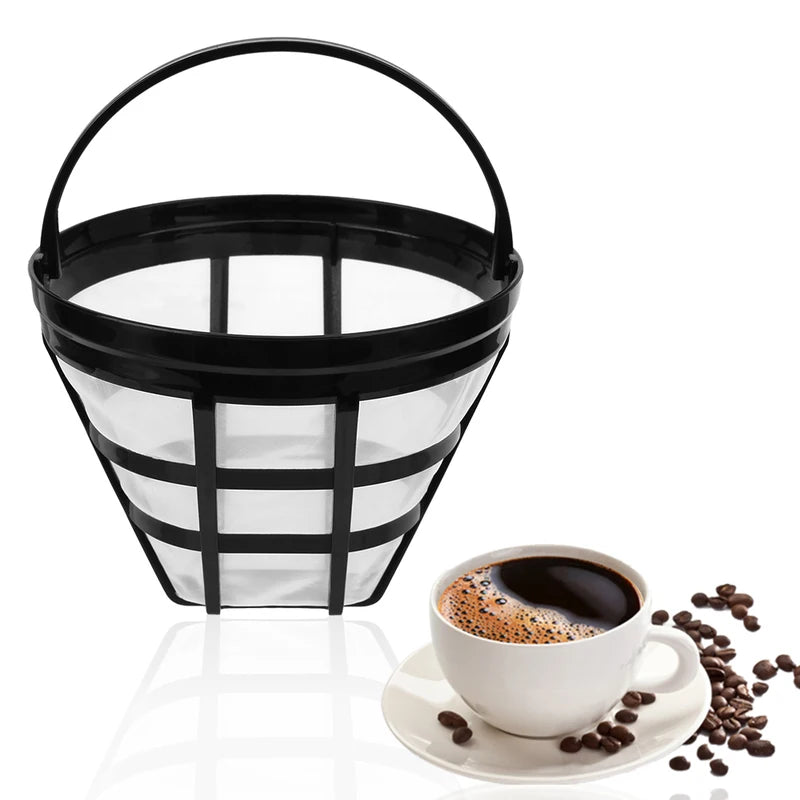 Reusable Coffee Machine Mesh Filter Basket for Most Coffee Makers - Black