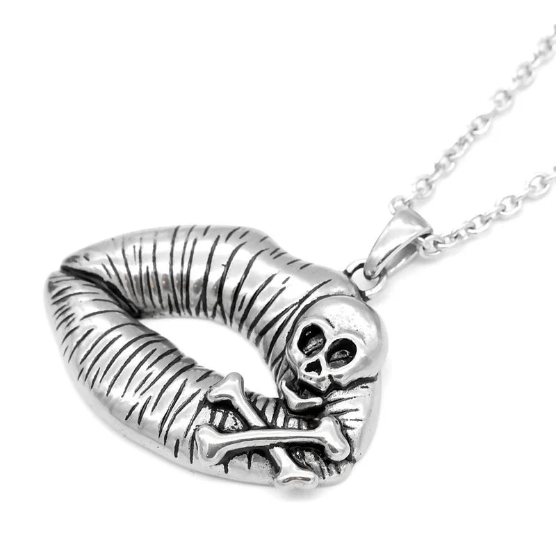 Unisex Retro Lips Skull Pendant Necklace Gothic Jewelry Gift