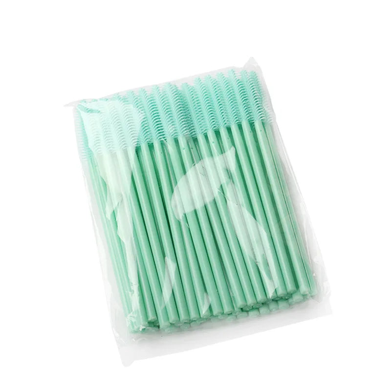 50 Pcs Disposable Silicone Eyelash Brush Applicators for Lash Extensions & Makeup