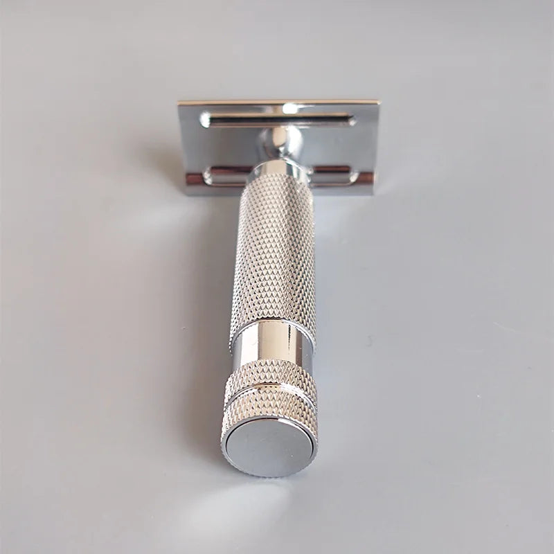 Safety Razor with Zinc Alloy Double Edge Blade - Polished Finish