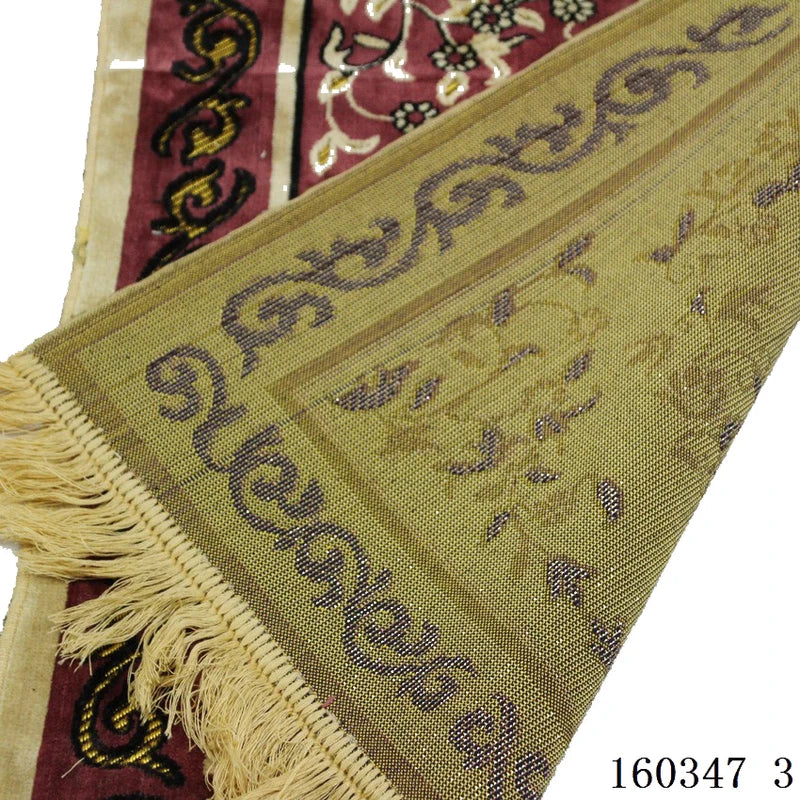 Lightweight Decorative Prayer Mat with Tassels for Home & Mosque Use