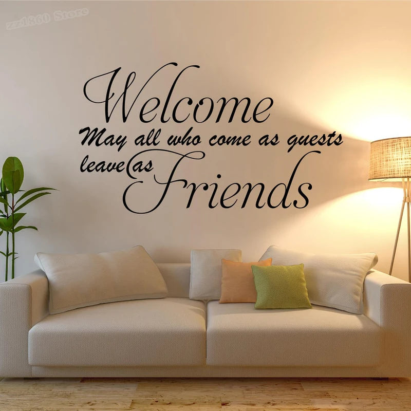 Home Welcome Wall Decals - Quotes Vinyl Sticker for Living Room Decor