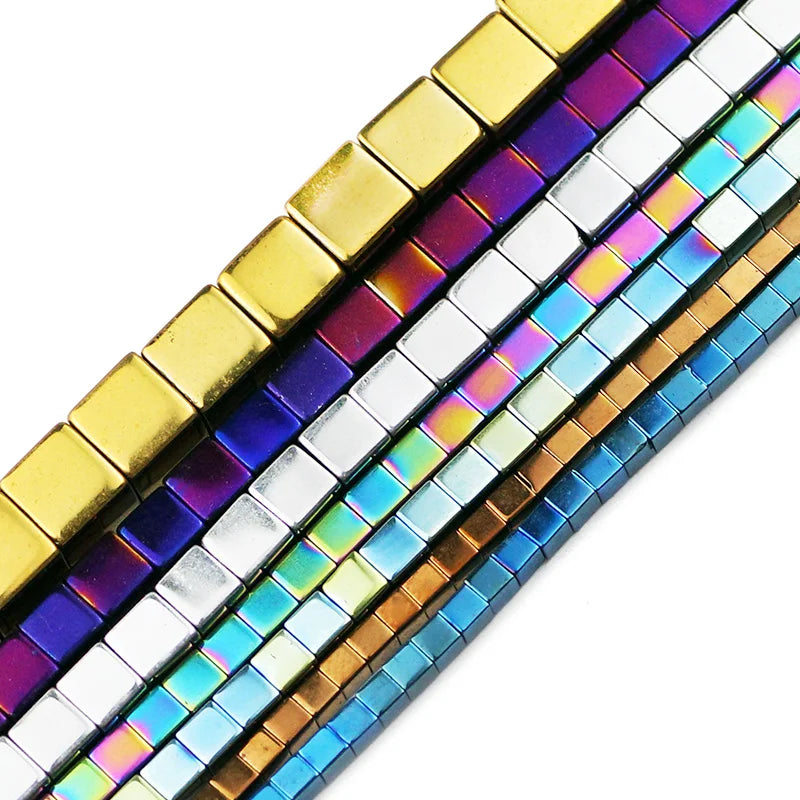 Natural Stone Square Hematite Beads 2-10mm for Jewelry Making - DIY Spacer Loose Beads