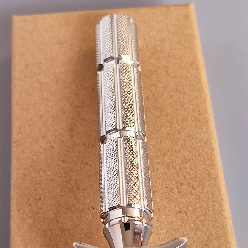 316L Stainless Steel Safety Razor Handle with Gold or Orange Finish – Durable Grooming Accessory