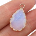 Natural Stone Amethyst Pendant Water Drop Shape Jewelry Charm 14x23mm