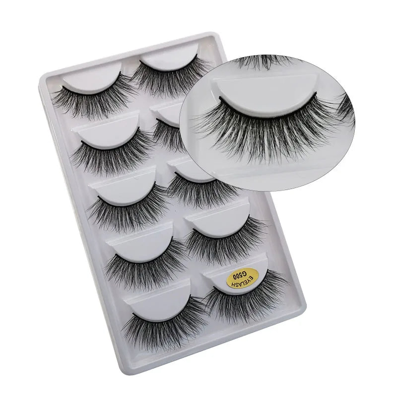 Wholesale 3D Faux Mink Lashes - Natural Long Wispy False Eyelashes Set