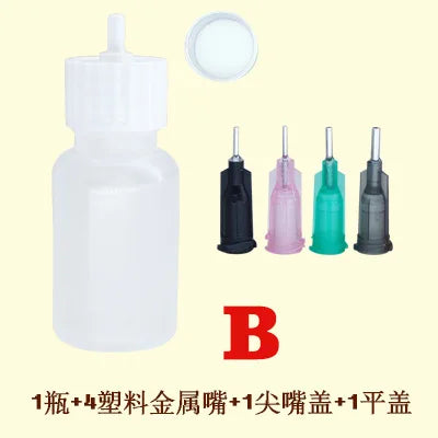 Professional Henna Bottle Set for Tattoo Stencil & Body Paint - Nozzles Included