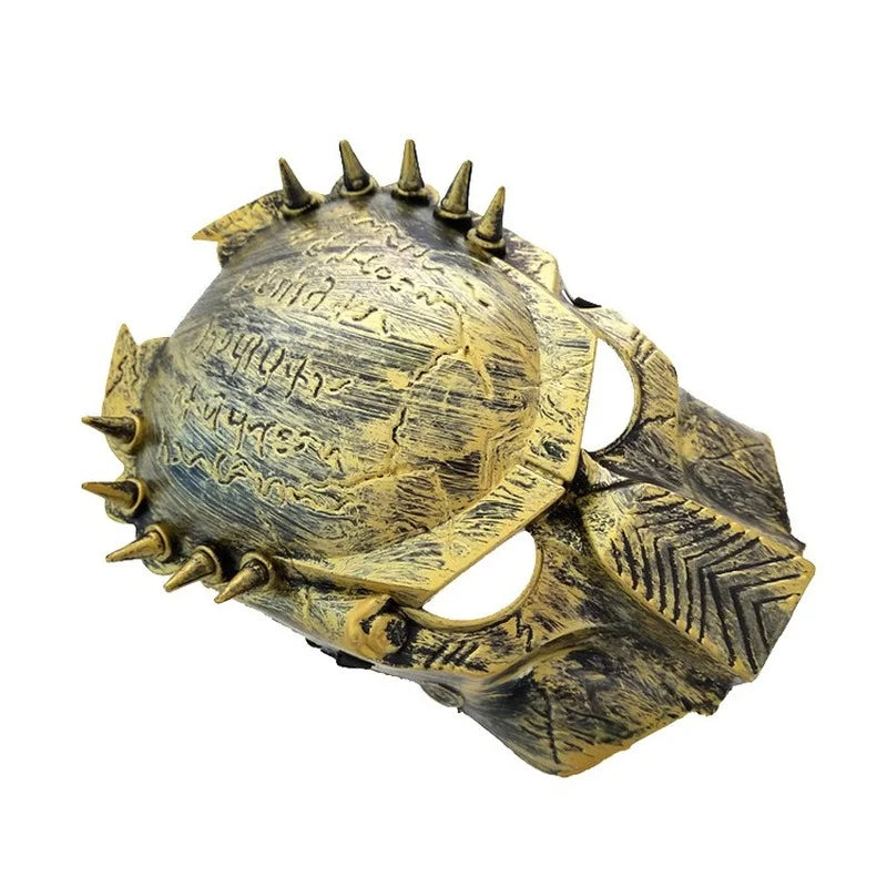 Steampunk Predator Mask Halloween Cosplay Iron Mask with Rivet Details